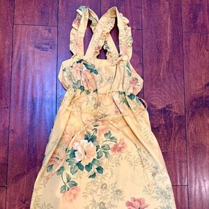 Floral Yellow Cross-Back Dress - Size S/M